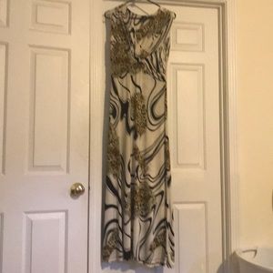 Cheetah and striped long dress